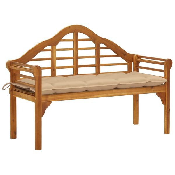 vidaXL Garden Queen Bench with Cushion 135 cm Solid Acacia Wood