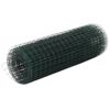 vidaXL Chicken Wire Fence Steel with PVC Coating 10x0,5 m Green
