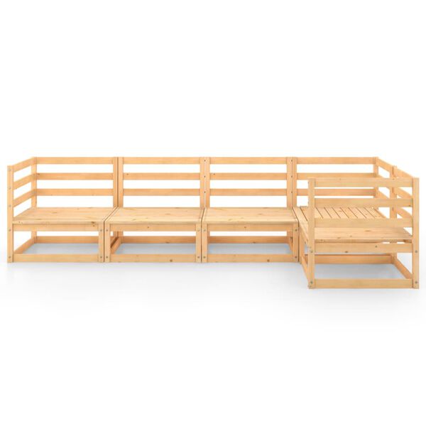 vidaXL 5 Piece Garden Lounge Set Solid Wood Pine