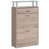 vidaXL Shoe Cabinet with a Drawer and a Top Glass Shelf Wood Oak Look