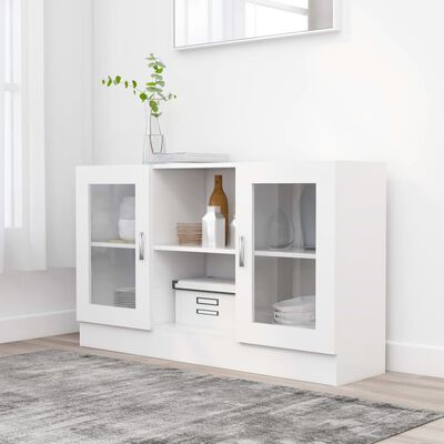 vidaXL Vitrine Cabinet White 120x30.5x70 cm Engineered Wood