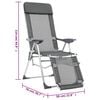vidaXL Folding Camping Chairs with Footrests 2 pcs Grey Textilene