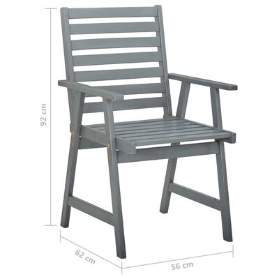 vidaXL Outdoor Dining Chairs with Cushions 2 pcs Solid Acacia Wood