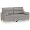 vidaXL 2-Seater Sofa with Pillows&Cushions Light Grey 140 cm Fabric