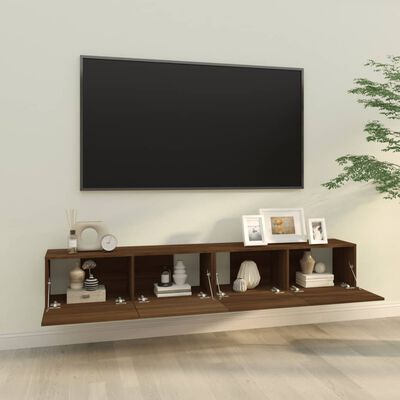 vidaXL Wall TV Cabinets 2 pcs Brown Oak 100x30x30 cm Engineered Wood