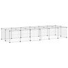 vidaXL 28-Panel Pet Cage with Door Black 210x70x35 cm Steel