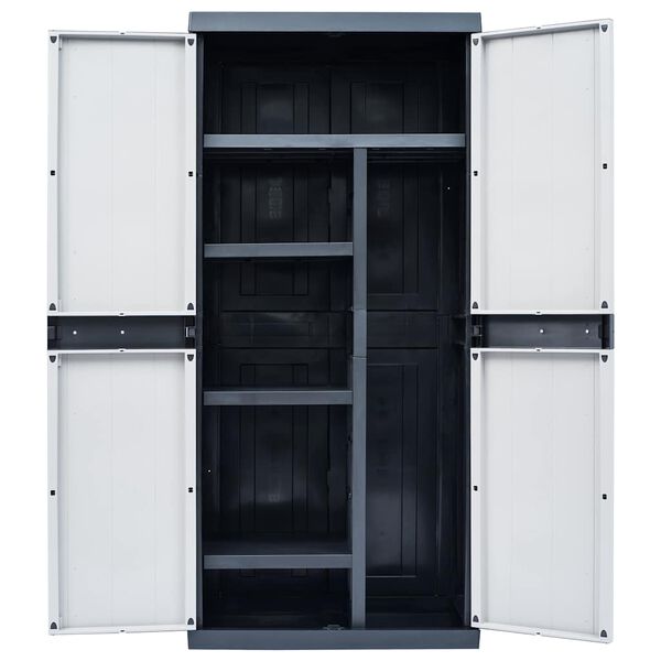vidaXL Garden Cabinet Black 89 x 54 x 190 cm Plastic