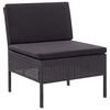 vidaXL 6 Piece Garden Lounge Set with Cushions Poly Rattan Black