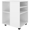 vidaXL Rolling Cabinet White 60x53x72 cm Engineered Wood