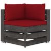 vidaXL 8 Piece Garden Lounge Set with Cushions Grey Impregnated Wood