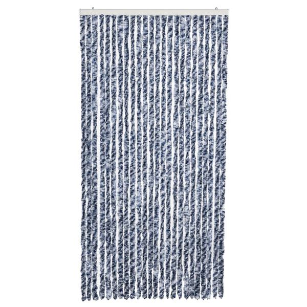 vidaXL Insect Curtain Blue, White and Silver 100x220 cm Chenille