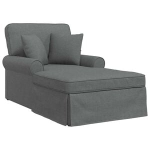 vidaXL Chaise Lounge with Skirt 3 pcs Dark Grey Fabric