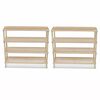vidaXL 4-Tier Shoe Racks 2 pcs Solid Fir Wood