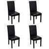 vidaXL Dining Chair | Set of 4 | Black | Artificial Leather, Wood | Medium