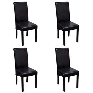 vidaXL Dining Chair | Set of 4 | Black | Artificial Leather, Wood | Medium