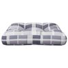 vidaXL Pallet Cushion Grey Check Pattern Fabric