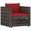 vidaXL 6 Piece Garden Lounge Set with Cushions Grey Impregnated Wood