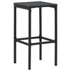 vidaXL Bar Stools with Cushions 4 pcs Black Poly Rattan