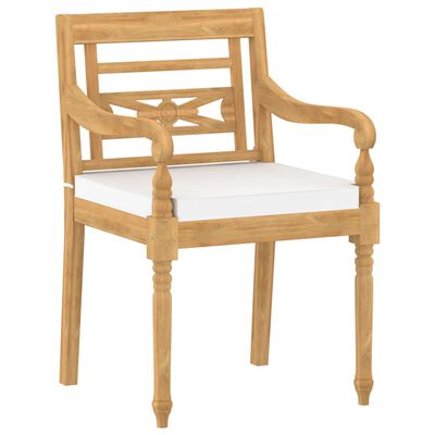vidaXL Batavia Chairs 8 pcs with Cushions Solid Teak Wood