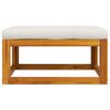 vidaXL Footrest with Cream White Cushion Solid Acacia Wood