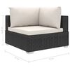 vidaXL 13 Piece Garden Lounge Set with Cushions Poly Rattan Black