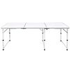 Foldable Camping Table Height Adjustable Aluminium 180 x 60 cm