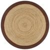 vidaXL Handmade Rug Jute with Brown Border 90 cm