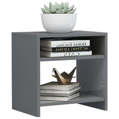 vidaXL Bedside Cabinet High Gloss Grey 40x30x40 cm Engineered Wood