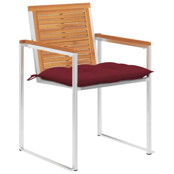 vidaXL Garden Chairs 4 pcs with Cushions Solid Acacia Wood