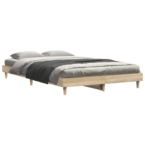 vidaXL Bed Frame without Mattress Sonoma Oak 120x200 cm Engineered Wood