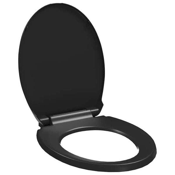 vidaXL Soft-close Toilet Seat with Quick-release Design Black