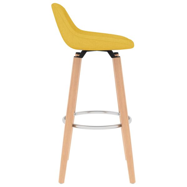 vidaXL Bar Stools 2 pcs Mustard Yellow Fabric