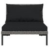 vidaXL 12 Piece Garden Lounge Set with Cushions Poly Rattan Dark Grey