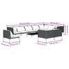 vidaXL 11 Piece Garden Lounge Set with Cushions Poly Rattan Dark Grey