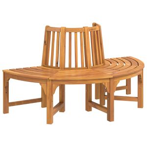 vidaXL Half Round Tree Bench &Atilde;&tilde;160 cm Solid Wood Eucalyptus