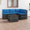 vidaXL 5 Piece Garden Pallet Lounge Set with Cushions Solid Pinewood
