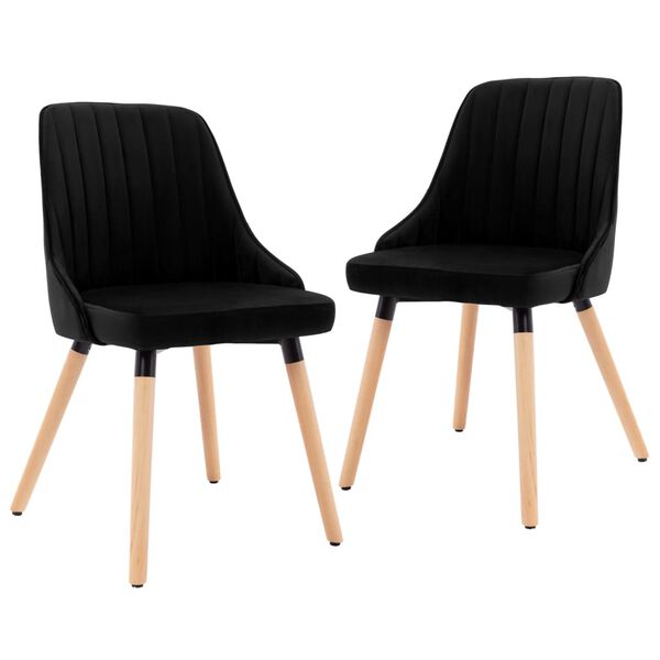 vidaXL Dining Chairs 2 pcs Black Velvet