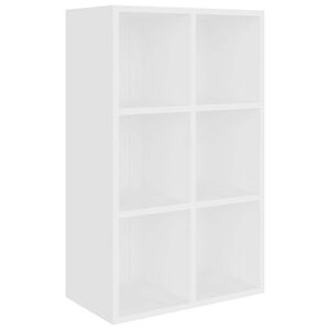 vidaXL Book Cabinet/Sideboard White 66x30x98 cm Engineered Wood