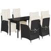 vidaXL Garden Dining Set | Black and Cream White