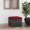 vidaXL Garden Pallet Ottoman with Cushion Pinewood