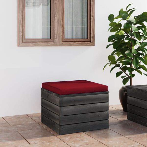 vidaXL Garden Pallet Ottoman with Cushion Pinewood