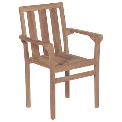 vidaXL Garden Chairs 2 pcs Grey Check Pattern Cushions Solid Teak Wood