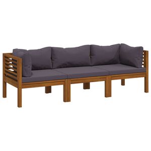 vidaXL Wooden Lounge Set | Dark Grey | Solid Acacia wood | 3-Seater