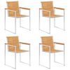 vidaXL Garden Chairs 4 pcs with Cushions Solid Teak Wood
