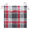 vidaXL Garden Chairs 8 pcs Red Check Pattern Cushions Solid Teak Wood