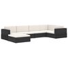 vidaXL Sectional Footrest 1 pc with Cushion Poly Rattan Grey