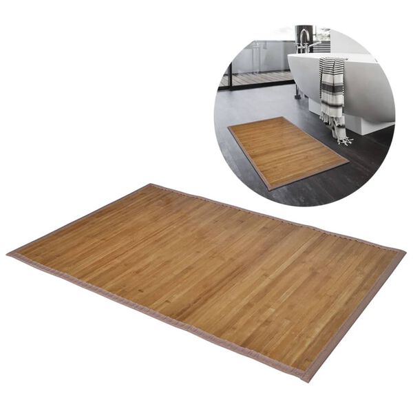 vidaXL 2x Bamboo Bath Mats 40 x 50 cm Brown