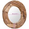 vidaXL Decorative Mirror Teak 80 cm Round
