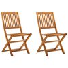 vidaXL Folding Outdoor Chairs 2 pcs Solid Acacia Wood