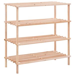 vidaXL 4-Tier Shoe Rack Solid Fir Wood